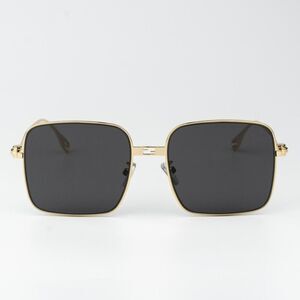 Fendi BAGUETTE Men Sunglasses Square Metal Endura Gold Smoke FE40123U 30A